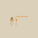 Aqua Gem Teardrop Stud Earrings