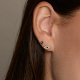 Aqua Gem Teardrop Stud Earrings