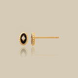 Midnight Black Frame Stud Earrings