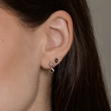 Midnight Black Frame Stud Earrings