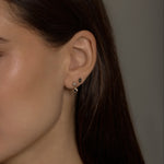 14K Solid Gold Onyx Black Diamond Drop Stud Earrings – Anygolds