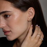 Midnight Black Frame Stud Earrings
