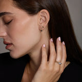 Midnight Black Frame Stud Earrings