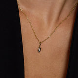 Black Midnight Oval Charm