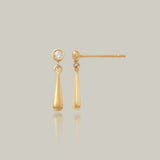 Crystal Top Drop Stud Earrings