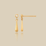 Crystal Top Drop Stud Earrings