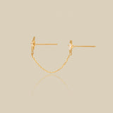 Twin Star Chain Double Stud Earring