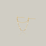 Crystal Web Chain Double Stud Earring