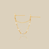 Crystal Web Chain Double Stud Earring