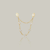 Crystal Web Chain Double Stud Earring