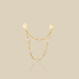 Crystal Web Chain Double Stud Earring