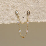 Crystal Web Chain Link Earring