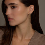 14K Solid Gold Crystal Web Chain Double Stud Earring – Anygolds