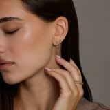 Crystal Web Chain Double Stud Earring
