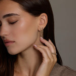 14K Solid Gold Crystal Web Chain Double Stud Earring – Anygolds
