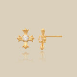 Gothic Ember Cross Stud Earrings