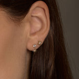14K Solid Gold Starlight Drop Stud Earrings – Anygolds