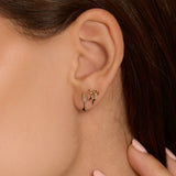 14K Solid Gold Ribbon Flow Stud Earrings – Anygolds