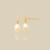 Lustre Pearl Drop Stud Earrings