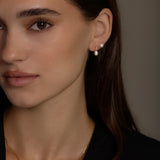 14K Solid Gold Lustre Pearl Drop Stud Earrings – Anygolds