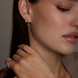 14K Solid Gold Crystal Top Drop Stud Earrings – Anygolds