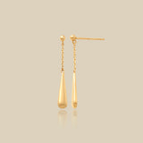 Liquid Drop Chain Stud Earrings