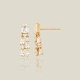 Baguette & Pear Fringe Stud Earrings