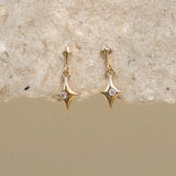 Diamond Star CZ Dangle Stud Earrings