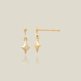 Diamond Star CZ Dangle Stud Earrings