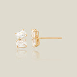 Stacked Emerald-Cut Stud Earrings