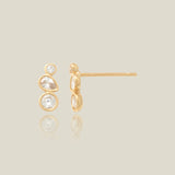 Mixed Bezel Trio Stud Earrings