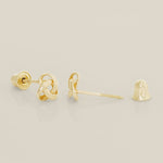 14K Gold Endless Symbol Screw-back Stud Earrings - Anygolds