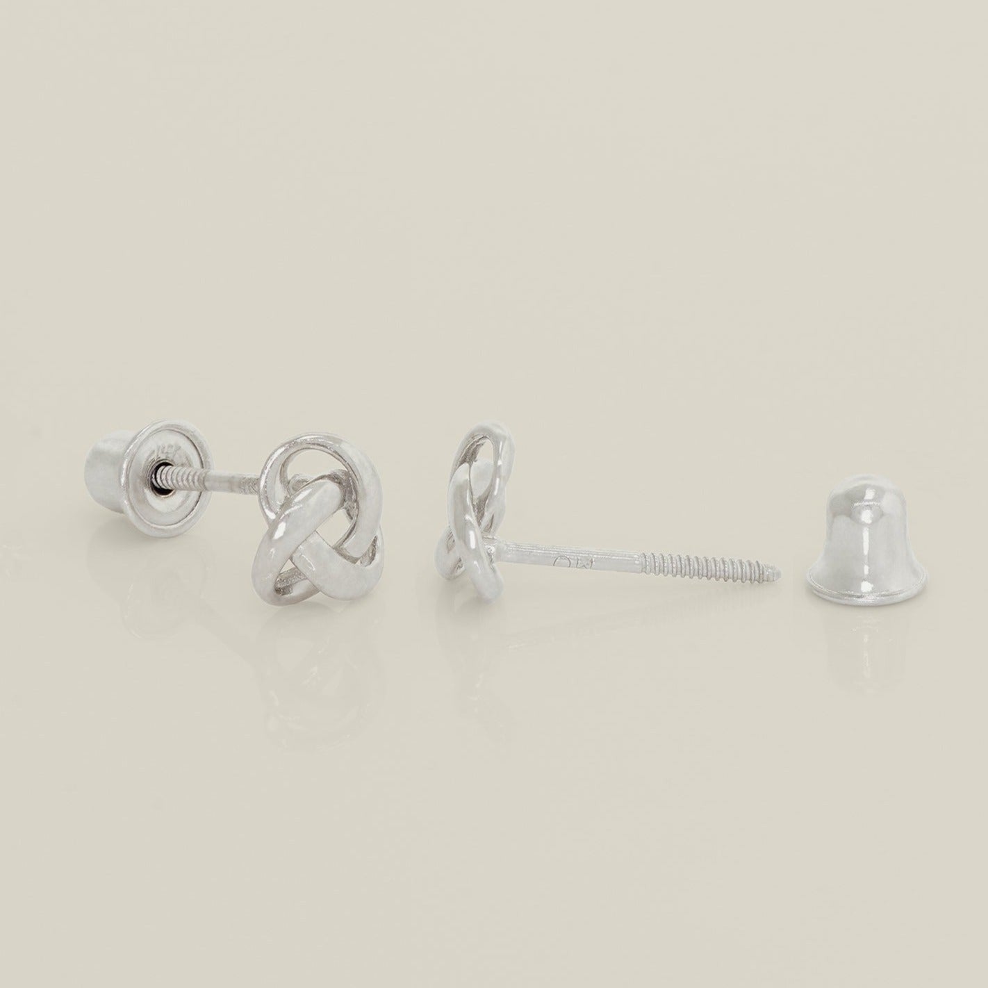 14K Gold Endless Symbol Screw-back Stud Earrings - Anygolds