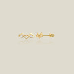 Triple Heart Stud Earrings - Anygolds