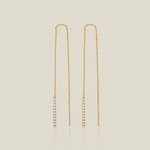 Skinny Bar Line Threader Drop Earrings - Anygolds