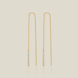 Skinny Bar Line Threader Drop Earrings - Anygolds