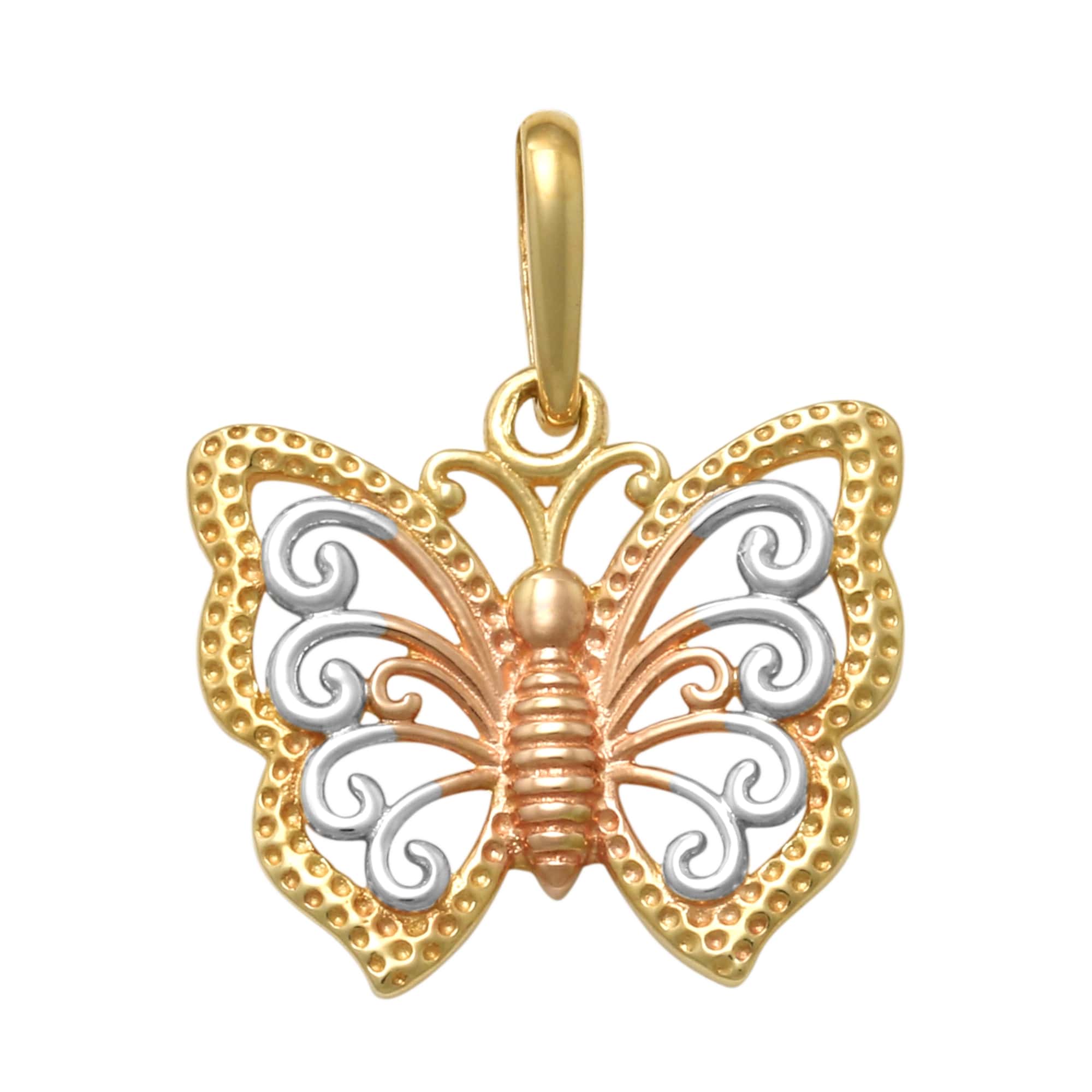 CZ Butterfly Pendant Set