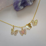 CZ Butterfly Pendant Set - Anygolds