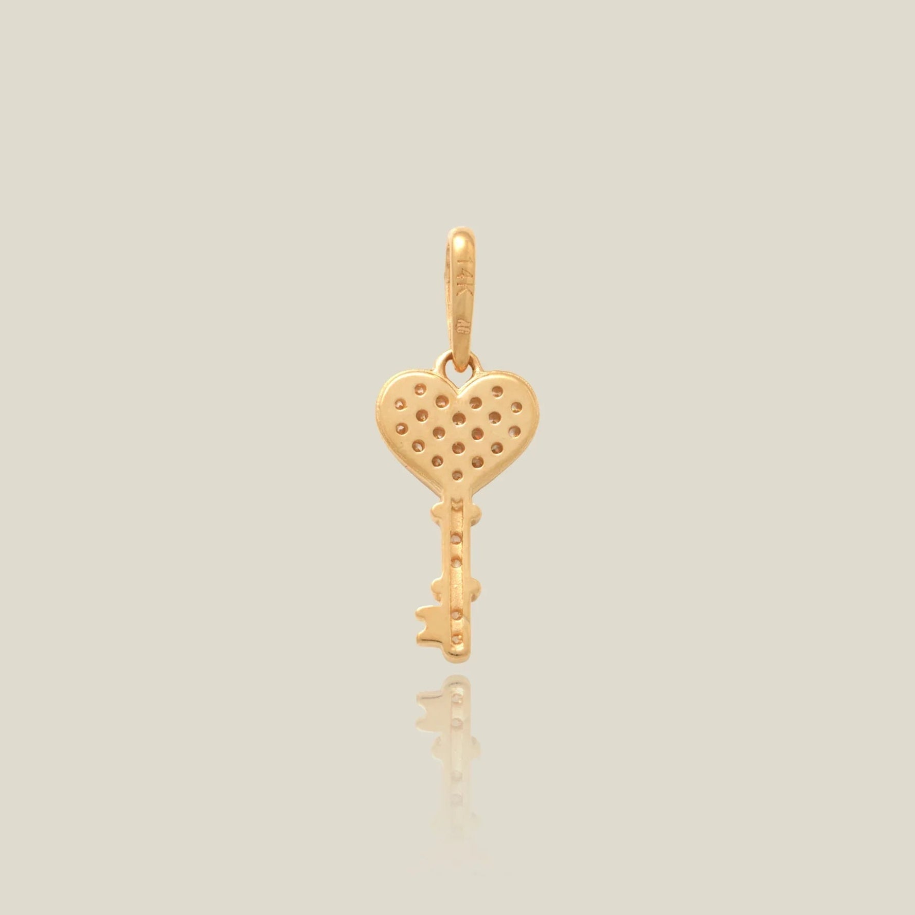 Pavé Key Heart Charm