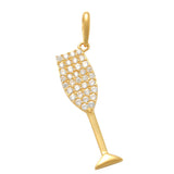 14K Solid Gold Cubic Zirconia Pendants