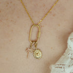 14K Solid Gold Oval Carabiner Charm Connector – Anygolds