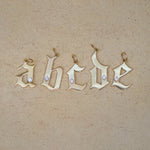 14K Solid Gold Diamond Gothic Initial Pendant – Anygolds