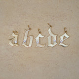 14K Solid Gold Diamond Gothic Initial Pendant – Anygolds