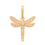 CZ Studded Dragonfly Pendant - Anygolds