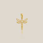 CZ Studded Dragonfly Pendant - Anygolds 