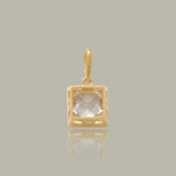 Princess-Cut Clear Square Charm