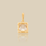 Princess-Cut Clear Square Charm