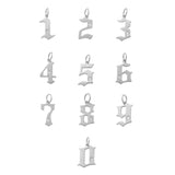 14K Solid Gold Diamond Gothic Number Pendant – Anygolds