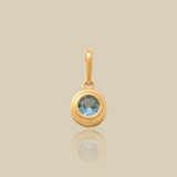 Aqua Gem Round Charm