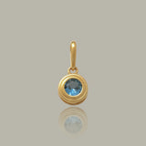 Aqua Gem Round Charm
